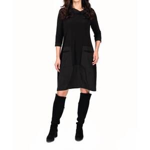 NEW SCAPA LAUREN PERRE cocoon dress in black